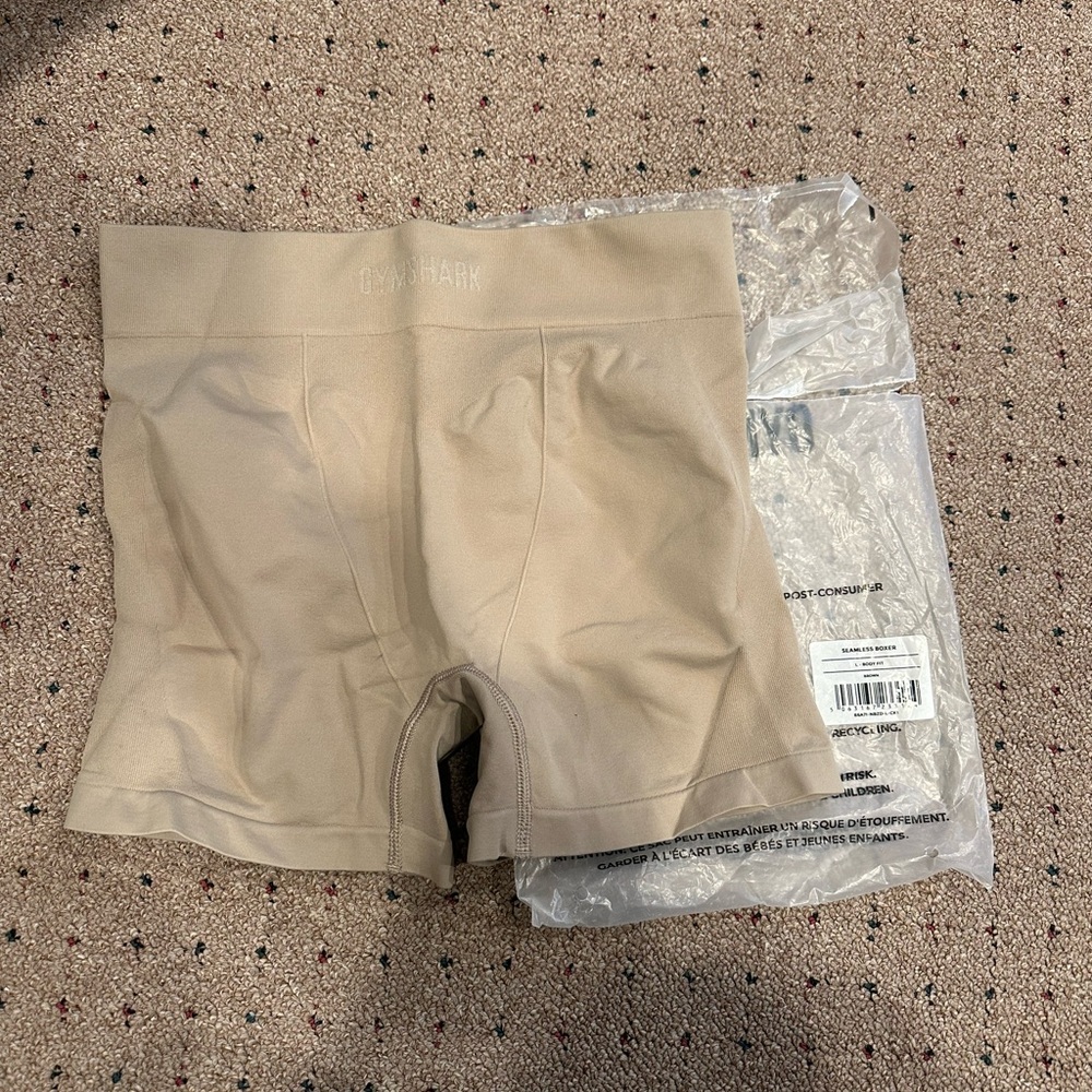 Gymshark Women's Beige Boxer Shorts